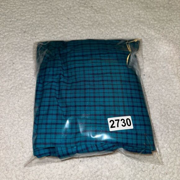 L.L. Bean Vintage Medium Collared Button Down LS Mens Navy Teal Blue Plaid EUC - Picture 12 of 12